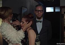 busty lesbian slave gets tied up whipped and fucked hard by dominant mistress!