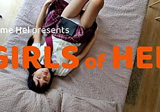 I watch from the ceiling as the couple fucks roughly in bed