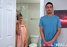 Milf Ellie Tay shows her daily exercises to keep that tight pussy in shape for reality sex with not son. She stretches and works it hard.