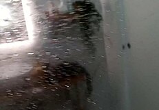 at my stepmother's house, a risky moment in the shower