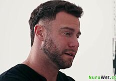 Brunette Hot Masseuse with Huge Boobs Gives Nuru Massage, Fingering Wet Pussy - Seth Gamble Payton Preslee