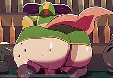 Sally and Angela Drain Customer with Cowgirl Riding and Cum