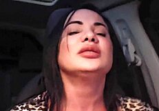 beautiful brunette milf with big clit and pussy rides big cock in public races