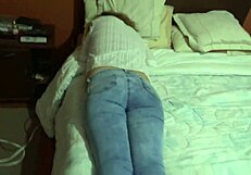 after hardcore fucking my big ass blonde wife pulls up jeans for huge cumshots compilation