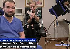 dr tampa conducted ava siren's first gyno exam. the petite blonde spread her pussy in latex gloves for a detailed pov inspection.