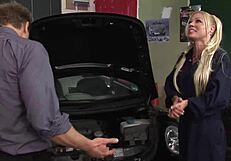 I see Cindy Behr take it doggystyle in pink fishnet stockings outdoors