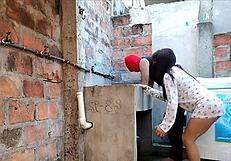 hey neighbor, why wear nothing under your nightgown when your pink pussy shows through like that?