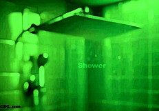 Does the tall model enjoy her sensual bath?