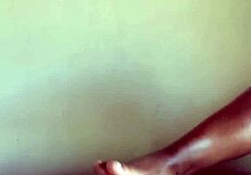 ebony delivers intense hot footjob on big cock