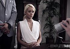 Skinny Teen Sub in Taboo Threeway Gets Cum in Mouth from Monster Cock.