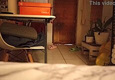 watching my pregnant mexican wife put on a thong, feeling so emotional about her big pussy