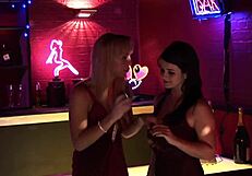 Double penetration orgy at night club