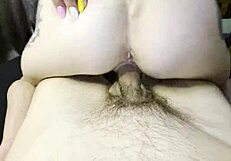 POV blowjob leads to cowgirl reverse and creampie.
