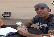 Young blonde picked up on street for casual encounter