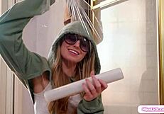 Stepmom facesits blonde to teach lesson!