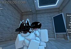 顽皮女孩在Roblox中玩乐