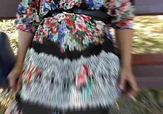 hairy mature flashing in the park