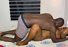 Skinny latina in thong fucks chubby black ebony, contrasting sizes in stockings.