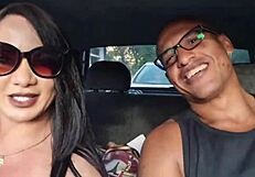 Ride in App with Naughty Driver Flashing Big Tits and Cock