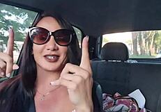 Ride in App with Naughty Driver Flashing Big Tits and Cock