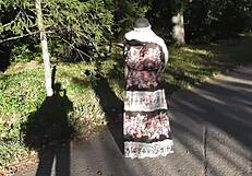 hairy mature flashing in the park