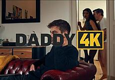 Daddy4K teen girlfriend cheats with old cocks in next room