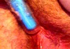 Rubbing hairy pussy with cum masturbation