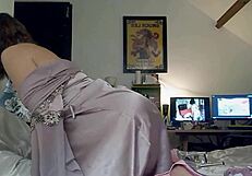 White Milf In Satin Gets Pussy And Ass Licked