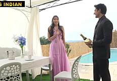 indian boy fucks chinese girl's pussy and ass, insults chinese mom