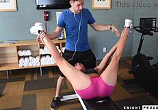 sofie marie meets guy in the gym and works out his cock