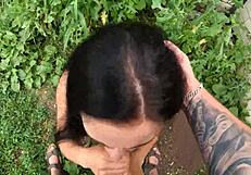 Horny Student Blows Behind Garages!