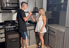 Stepmother fucks stepson roughly while husband rests nearby