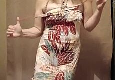 french housewife performs a sexy striptease with toys