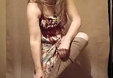 french housewife performs a sexy striptease with toys