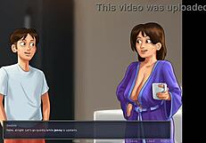 Stepmom and son in summertime saga adventure