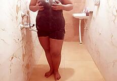 Myanmar Sexy Milf Enjoys Shower Bathing