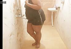 Myanmar Sexy Milf Enjoys Shower Bathing