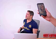 Latina secretary sucking cock while annoying me to cum