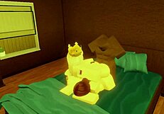 Robloxian BBC dominates two snowbunnies in bed