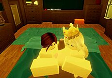 Robloxian BBC dominates two snowbunnies in bed