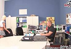 Hey, german teen 18+ students seduce director for roleplay threesome at college