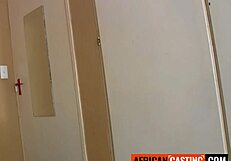 Big ass ebony milf gets railed doggystyle in amateur interracial casting session