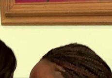 Stacy adams and aryana starr kiss passionately in ebony lesbian scene