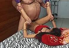 young girl loves licking old man's hairy armpits!