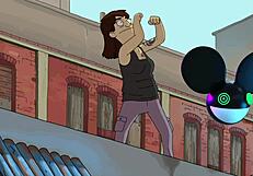 The Dancing Person From The Bob's Burgers Movie Bridged By A Lightwave - Deadmau5