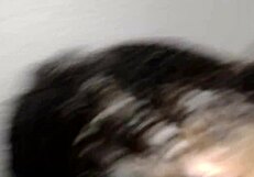 Chubby girl sits comfortably in motel room with guy