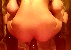 hey, check out this amateur teen's home solo anal fisting with leather shoes and toys 😈