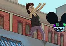 The Dancing Person From The Bob's Burgers Movie Bridged By A Lightwave - Deadmau5