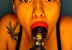 Horny Colombian Woman Plays with Dildo in Shower, Reaching Orgasm