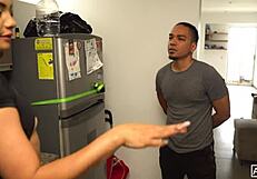 I hired a maid to clean but she seduced me to fuck her tight pussy